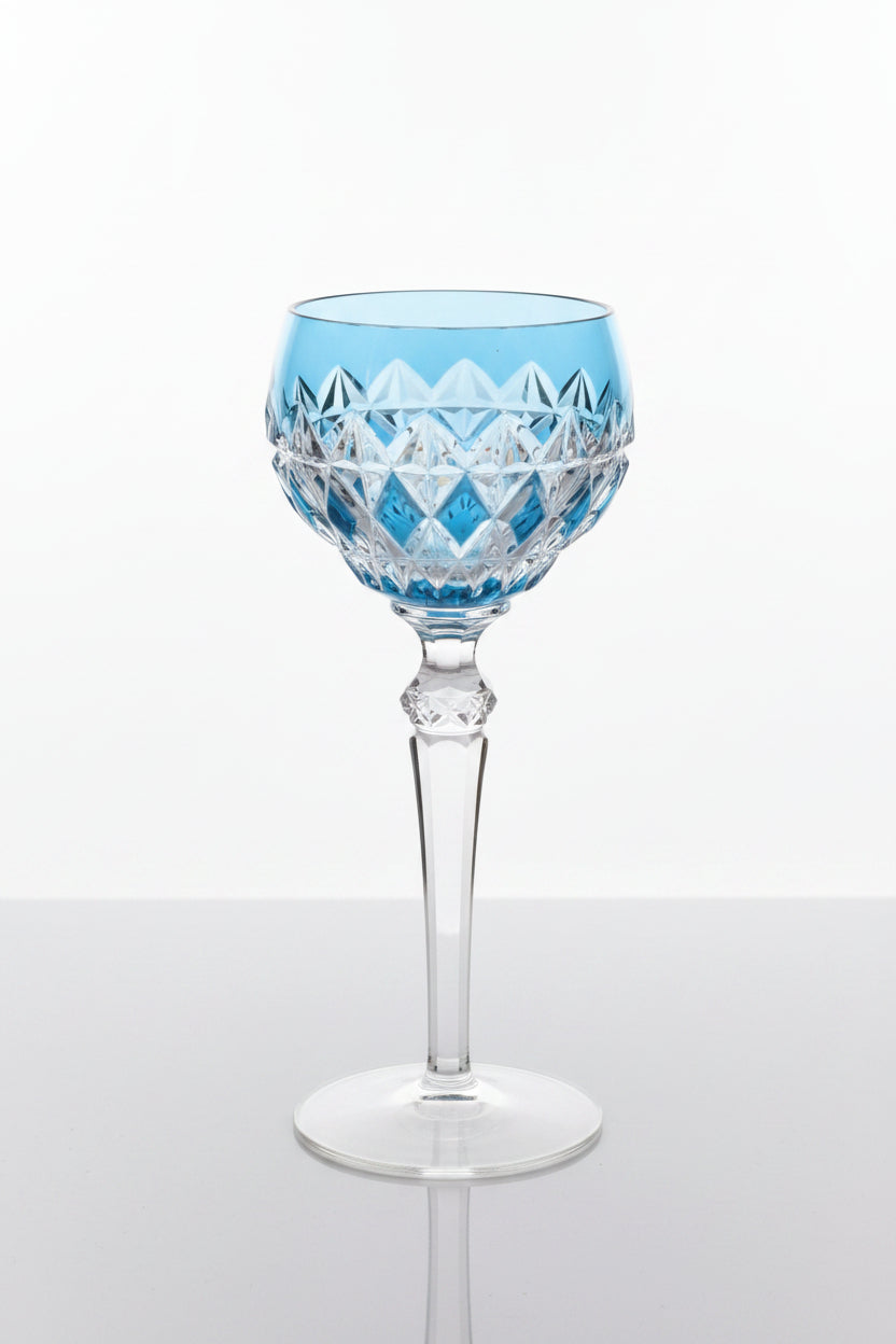 Verre en cristal antique, lot de 6 – Roumanie, années 1960/70, couleurs assorties