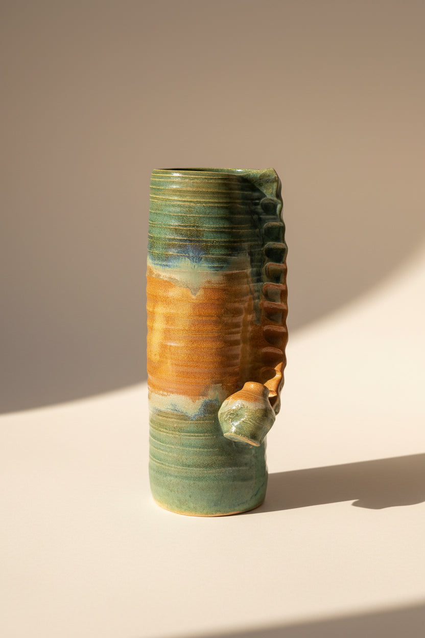 Einzig artige Keramik Vase organische Textur und eine erdige Farbpalette