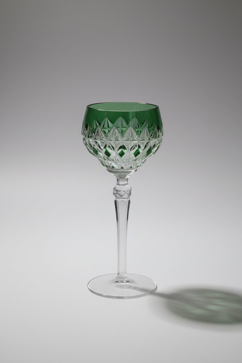 Verre en cristal antique, lot de 6 – Roumanie, années 1960/70, couleurs assorties