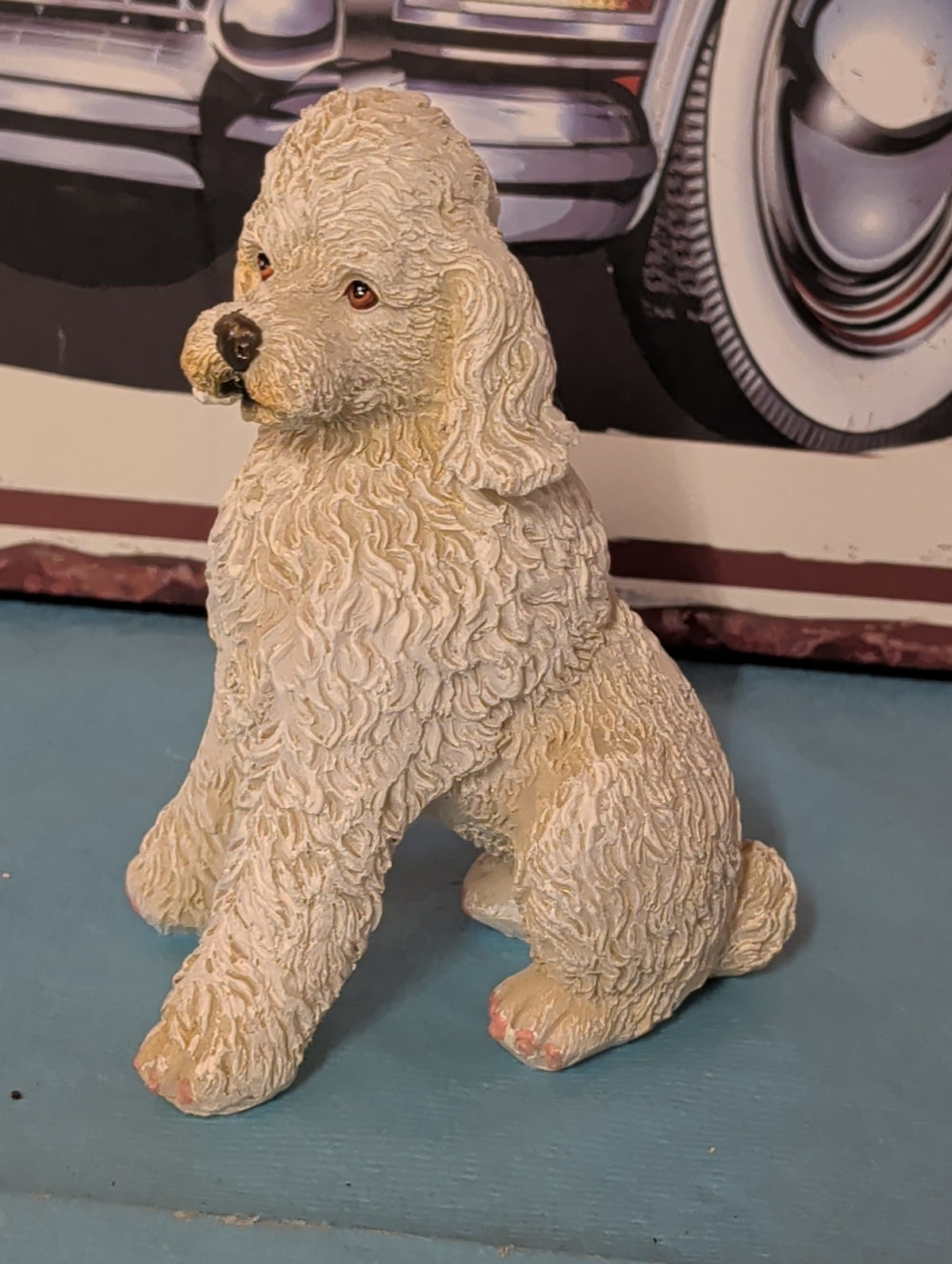 Figurine caniche – chien en plastique, 18 cm