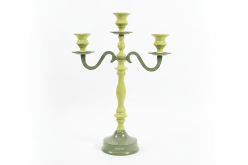 Bougeoir en porcelaine à 3 branches – Coloré, hauteur 33 cm