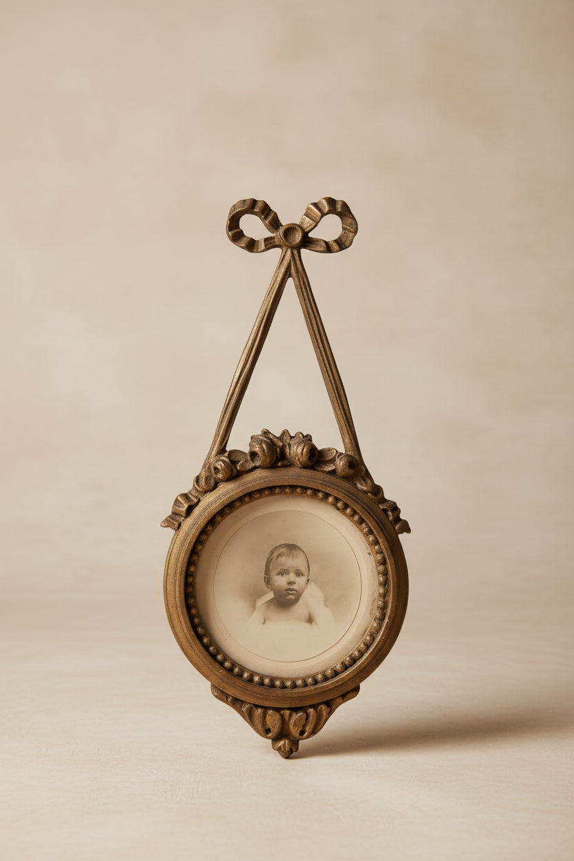 Ancien cadre photo en bois – Cadre photo vintage à suspendre