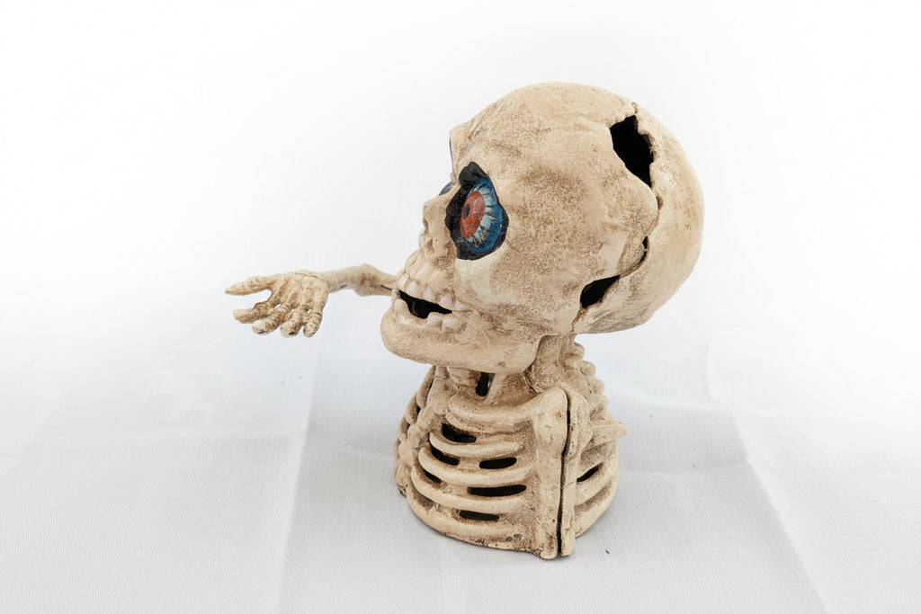 Tirelire en fonte Tête effrayante – Fonctionnelle, pièce de collection