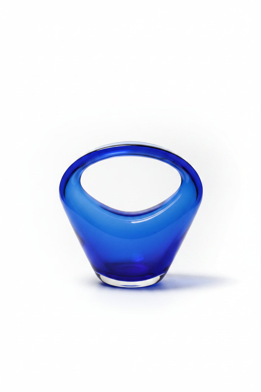 Antike Glasschale – Blau, durchgefärbt – Vase oder Kerzenleuchter