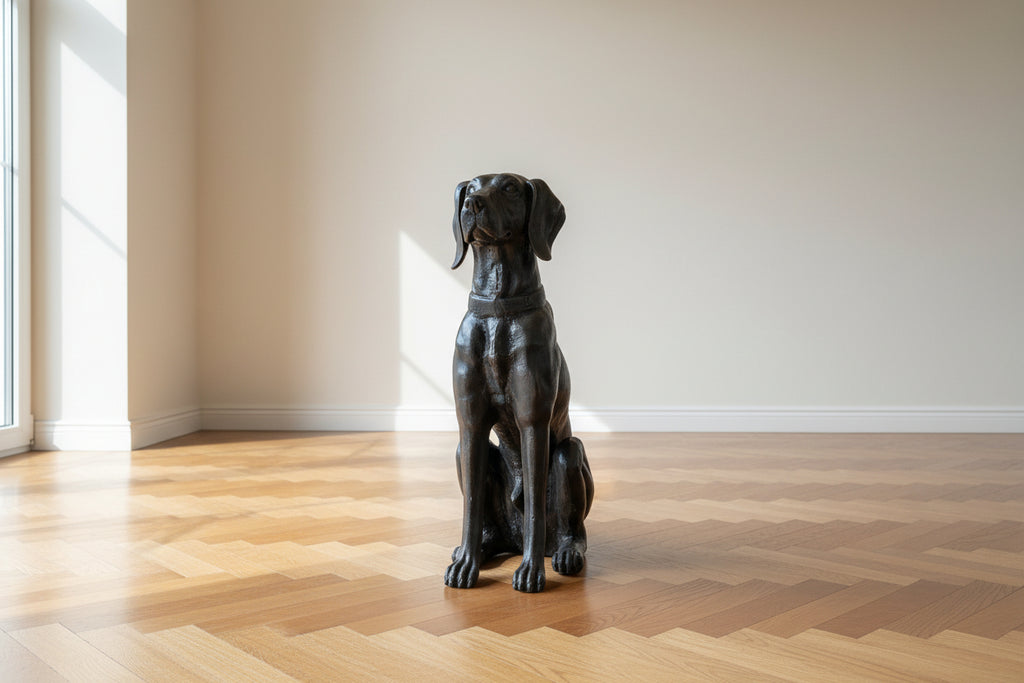 Sculpture Labrador en fonte – Décoration de jardin et d'entrée