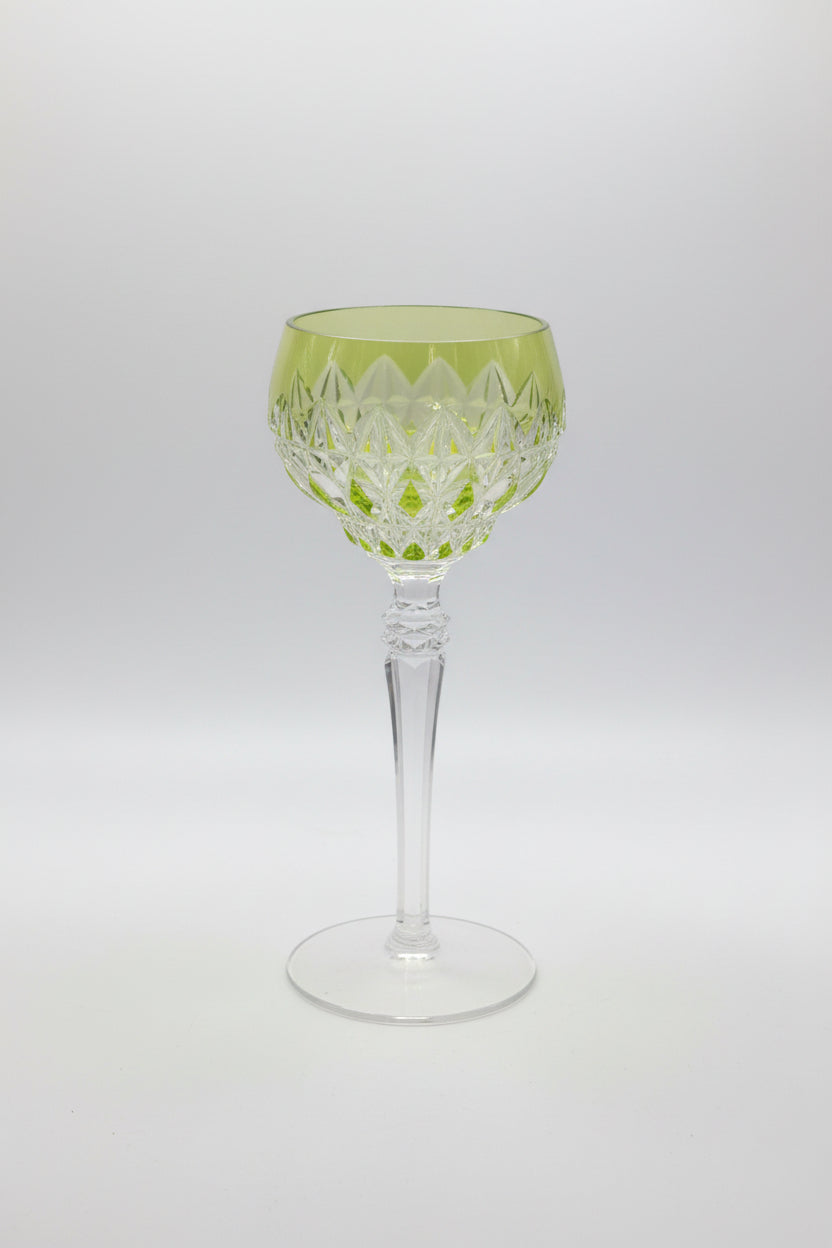 Verre en cristal antique, lot de 6 – Roumanie, années 1960/70, couleurs assorties