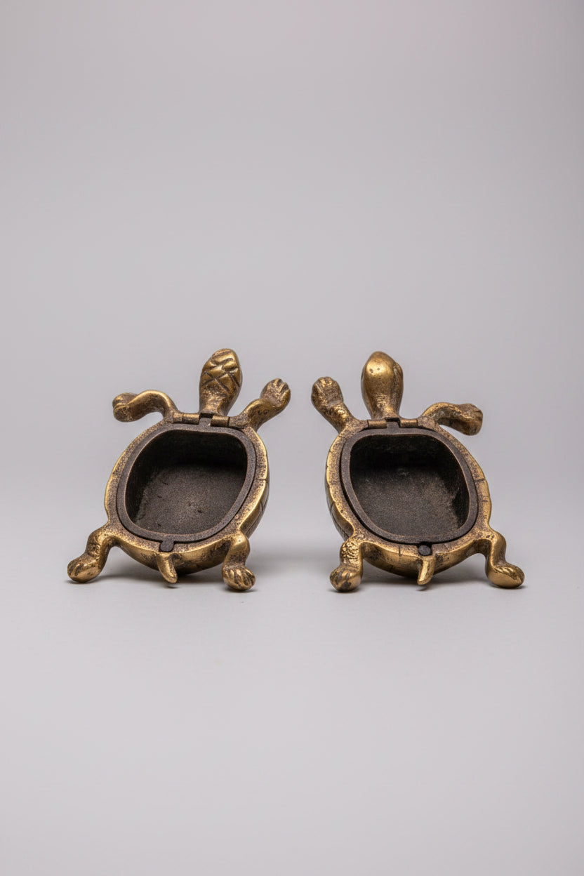 Tortue en bronze – Petite boîte à pilules et à bijoux, objet de collection