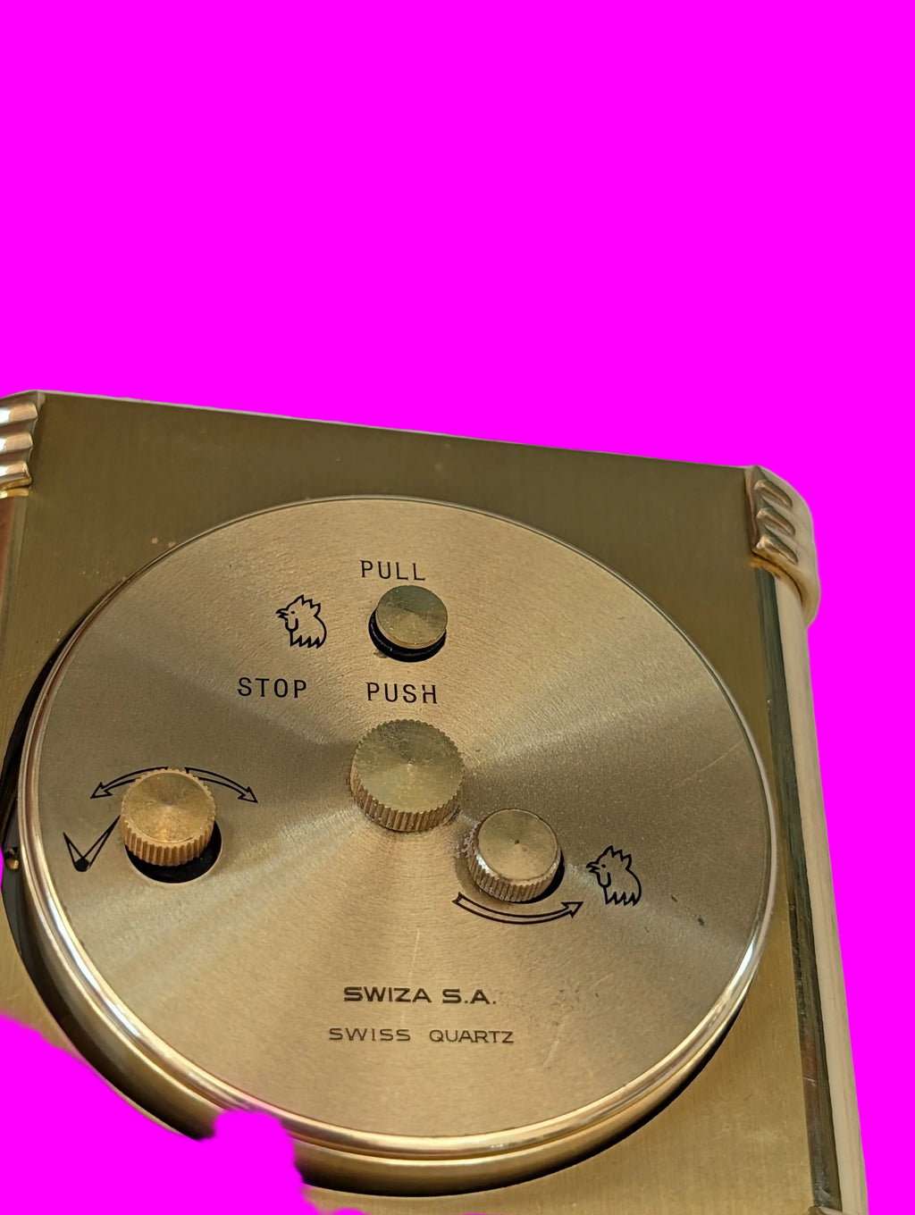 Swiza Tischuhr Messing – Quarzwerk, Schweizer Qualität