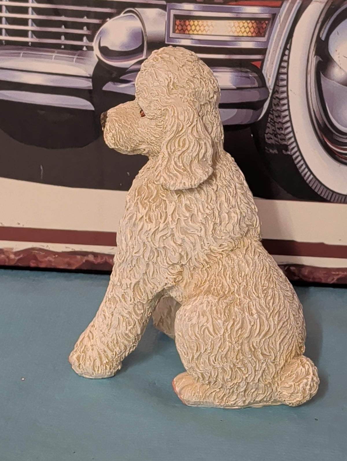 Figurine caniche – chien en plastique, 18 cm