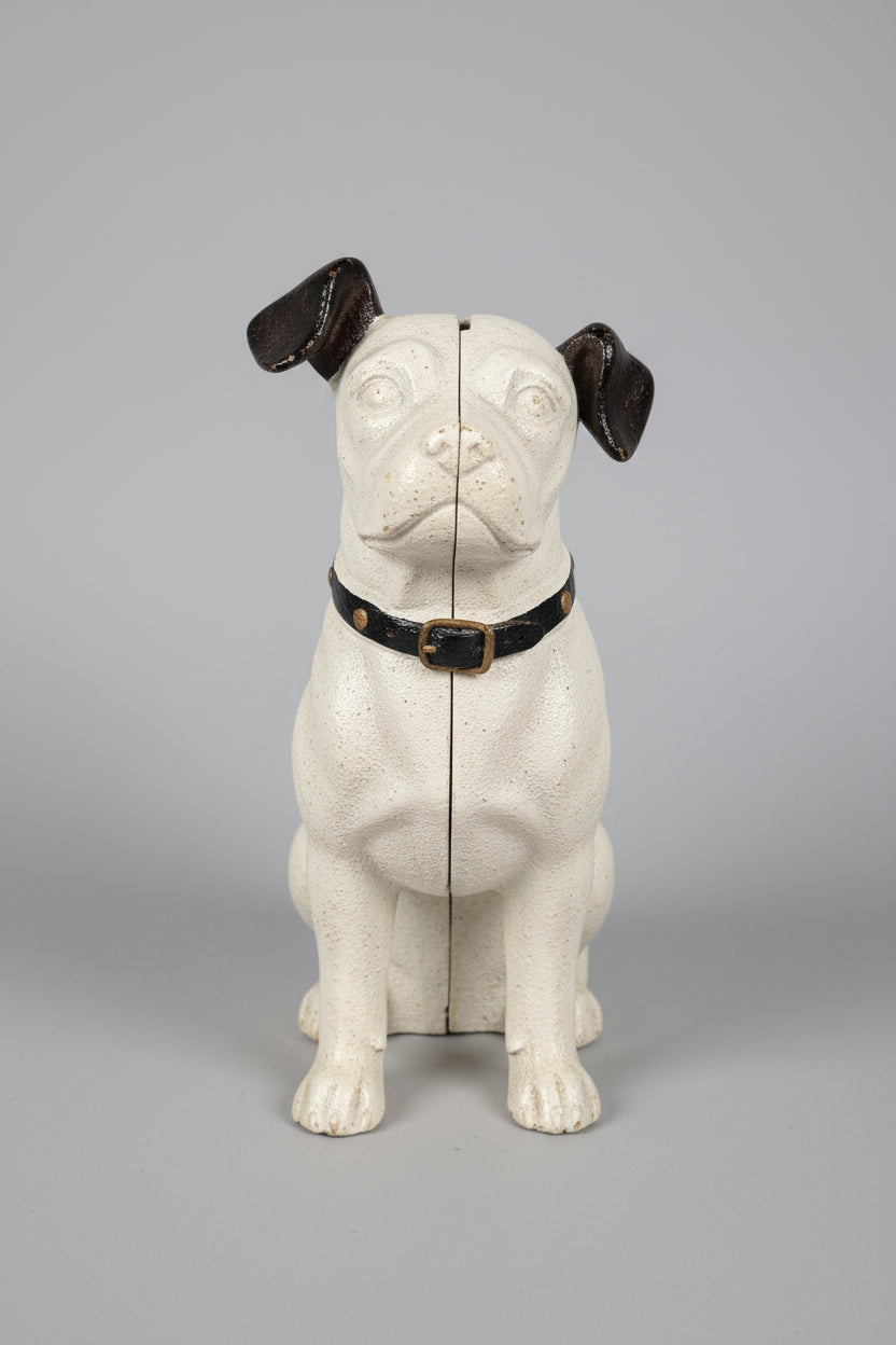 Tirelire chien en fonte – Tirelire ancienne, pièce de collection vintage