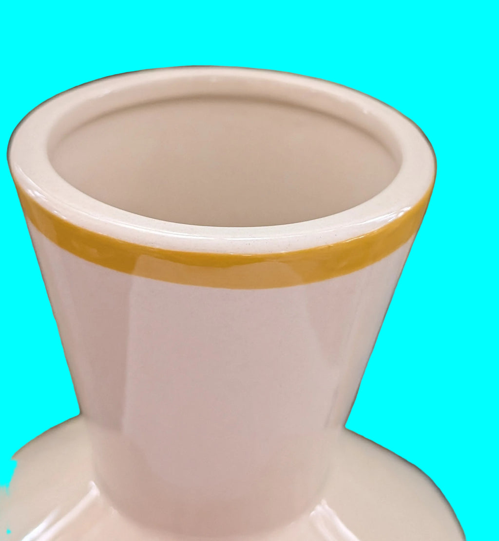 Vase visage en porcelaine 31 cm – Sculpture avec visage en relief