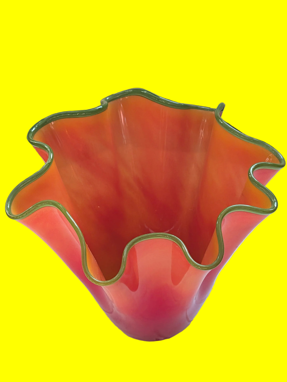 EINE TOP MURANO ?? ROTE BLUMEN VASE TOP ZUSTAND