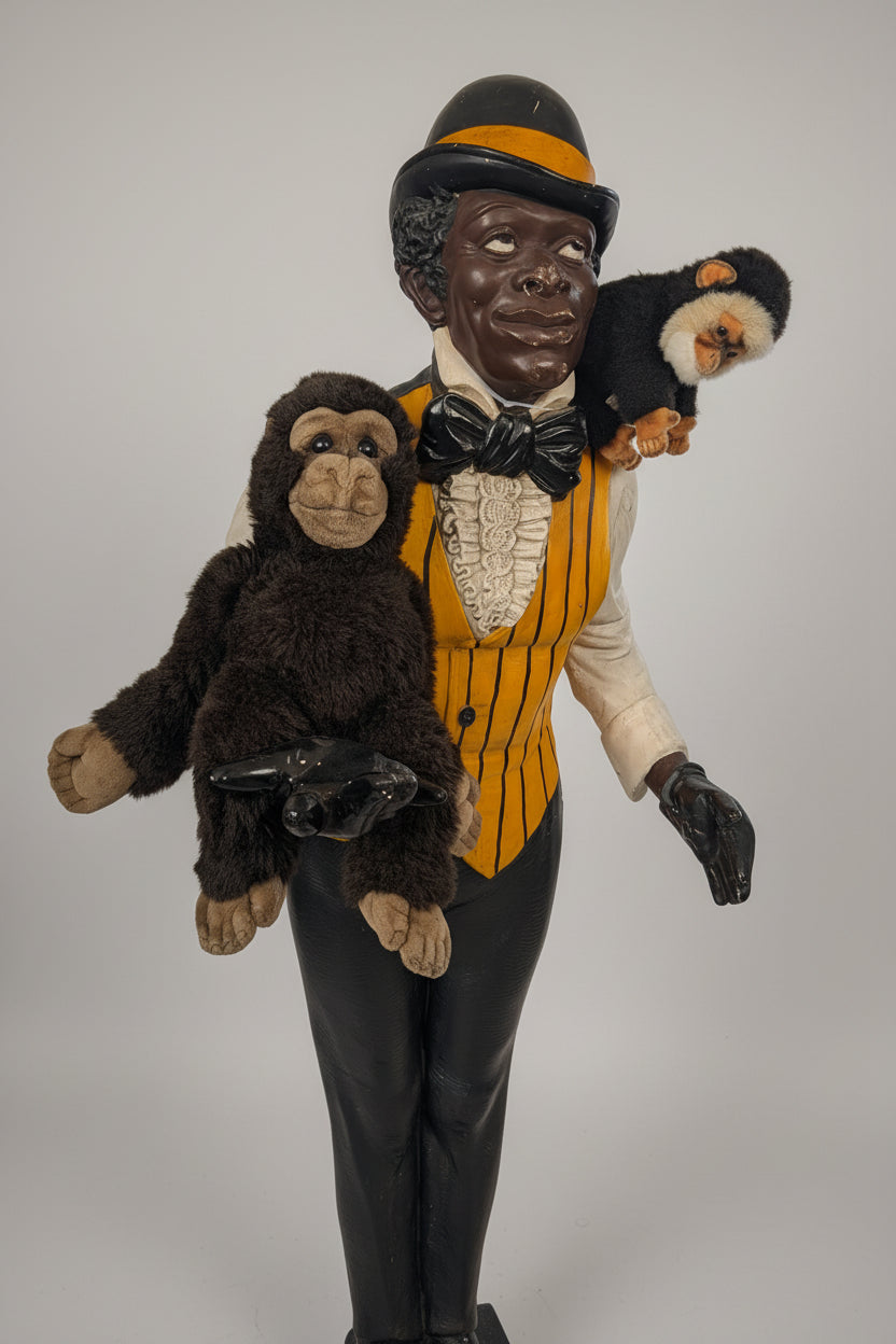 Figure de jazz grandeur nature Hôtel Boy Art Déco – Sculpture en résine 184 cm, Déco Vintage